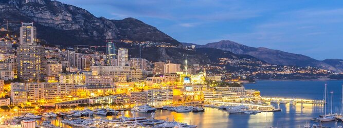 Trip Europa Reiseland Monaco - Genießen Sie die Fahrt Ihres Lebens am Steuer eines feurigen Lamborghini oder rassigen Ferrari. Starten Sie Ihre Spritztour in Monaco und lassen Sie das Fürstentum unter den vielen bewundernden Blicken der Passanten hinter sich. Cruisen Sie auf den wunderschönen Küstenstraßen der Côte d’Azur und den herrlichen Panoramastraßen über und um Monaco. Erleben Sie die unbeschreibliche Erotik dieses berauschenden Fahrgefühls, spüren Sie die Power & Kraft und das satte Brummen & Vibrieren der Motoren. Erkunden Sie als Pilot oder Co-Pilot in einem dieser legendären Supersportwagen einen Abschnitt der weltberühmten Formel-1-Rennstrecke in Monaco. Nehmen Sie als Erinnerung an diese Challenge ein persönliches Video oder Zertifikat mit nach Hause. Die beliebtesten Orte für Ferien in Monaco, locken mit besten Angebote für Hotels und Ferienunterkünfte mit Werbeaktionen, Rabatten, Sonderangebote für Monaco Urlaub buchen.